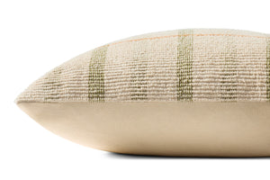 Loloi PLL0175 Machine Woven Transitional Pillow Ivory ,Green Polyester | Cotton PSETPLL0175IVGRPIL2