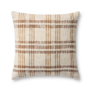 Loloi PLL0155 Machine Woven Transitional Pillow Tan ,Multi Cotton | Polypropylene P226PLL0155TNMLPIL3