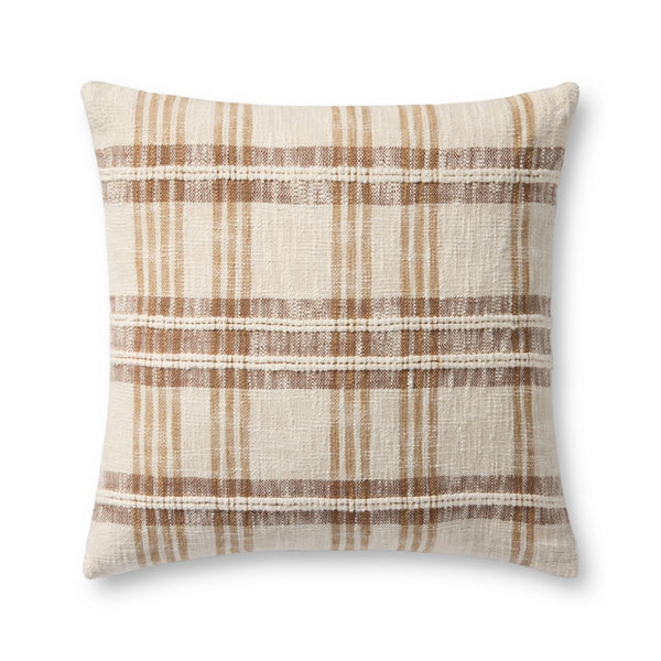 Loloi PLL0155 Machine Woven Transitional Pillow Tan ,Multi Cotton | Polypropylene P226PLL0155TNMLPIL3