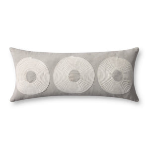 Loloi PLL0035 Machine Embroidered Contemporary Pillow Taupe ,Natural Cotton | Rayon | Polyester DSETPLL0035TANAPI13