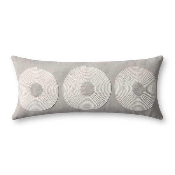 Loloi PLL0035 Machine Embroidered Contemporary Pillow Taupe ,Natural Cotton | Rayon | Polyester DSETPLL0035TANAPI13