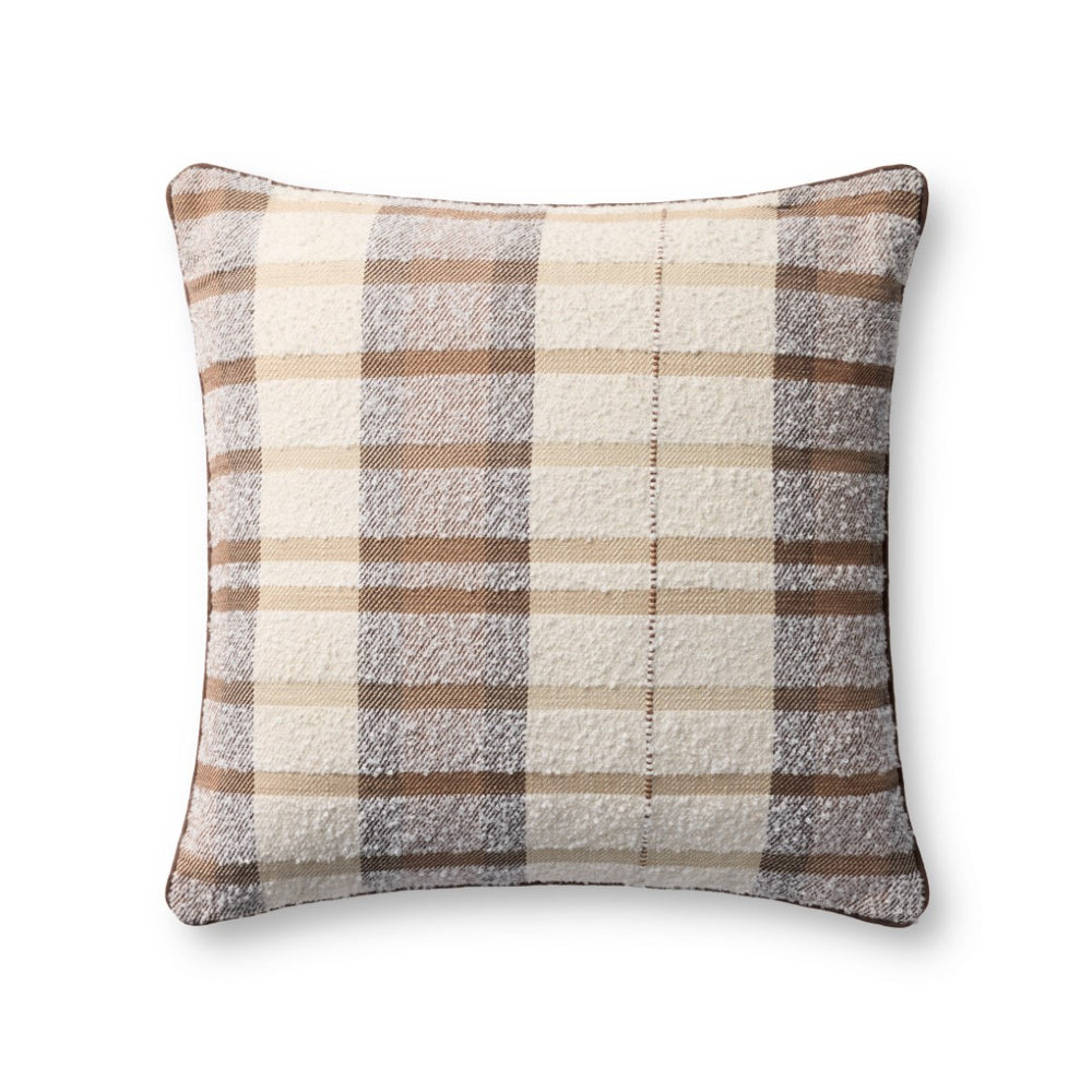 Loloi PLL0156 Machine Woven Transitional Pillow Brown ,Multi Cotton | Polyester PSETPLL0156BRMLPIL2