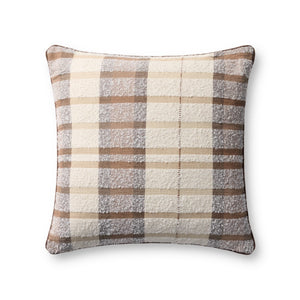 Loloi PLL0156 Machine Woven Transitional Pillow Brown ,Multi Cotton | Polyester PSETPLL0156BRMLPIL2