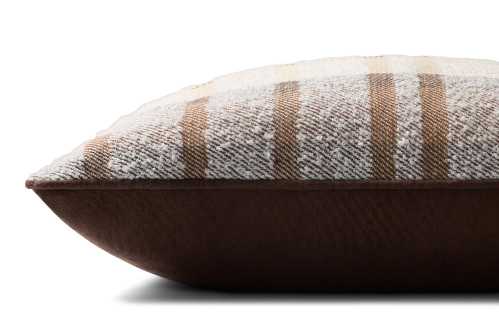 Loloi PLL0156 Machine Woven Transitional Pillow Brown ,Multi Cotton | Polyester PSETPLL0156BRMLPIL2