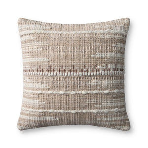 Loloi PLL0124 Hand Woven Transitional Pillow Ivory ,Beige Wool | Cotton DSETPLL0124IVBEPIL1