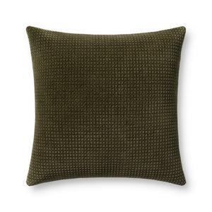 Loloi PLL0130 Machine Woven Solid Pillow Dark Olive 100% Cotton P319PLL0130DO00PIL3