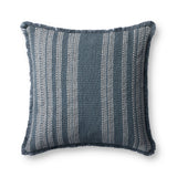 Loloi PLL0131 Machine Woven Transitional Pillow Blue ,Ivory 100% Cotton P320PLL0131BBIVPIL2