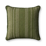 Loloi PLL0131 Machine Woven Transitional Pillow Green ,Ivory 100% Cotton DSETPLL0131GRIVPIL2