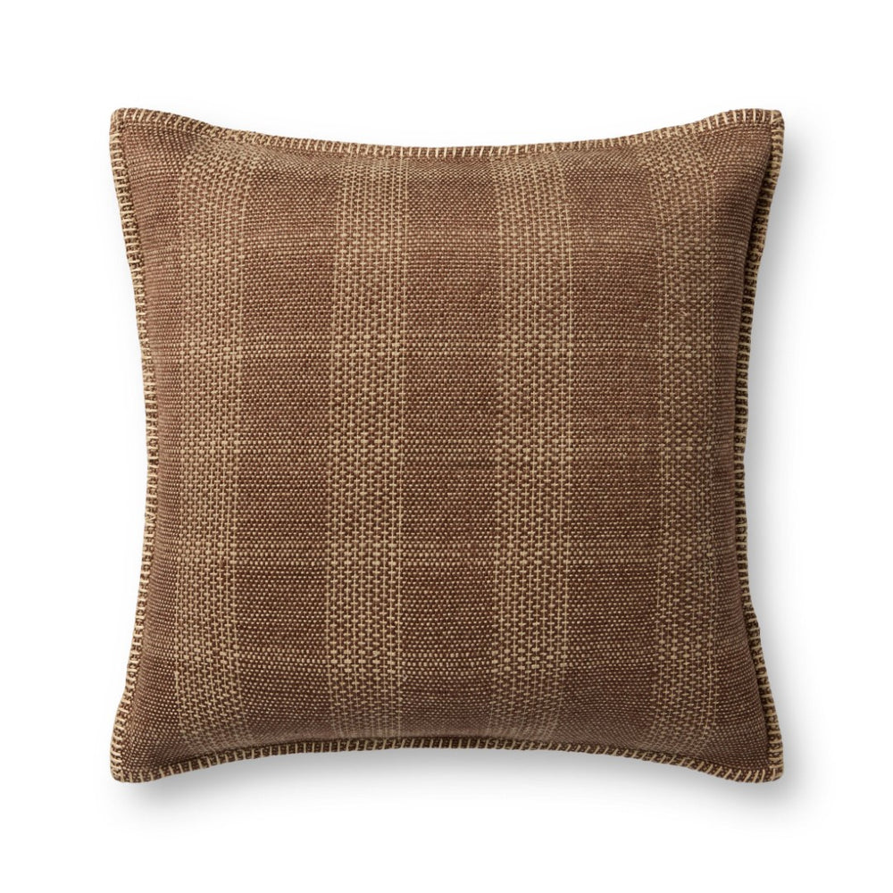 Loloi PLL0132 Machine Woven Transitional Pillow Brown ,Tan 100% Cotton PSETPLL0132BRTNPIL2
