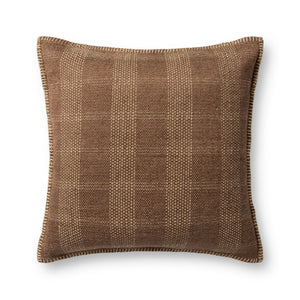 Loloi PLL0132 Machine Woven Transitional Pillow Brown ,Tan 100% Cotton PSETPLL0132BRTNPIL2