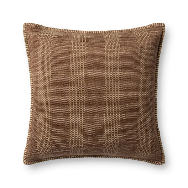 Loloi PLL0132 Machine Woven Transitional Pillow Brown ,Tan 100% Cotton PSETPLL0132BRTNPIL2