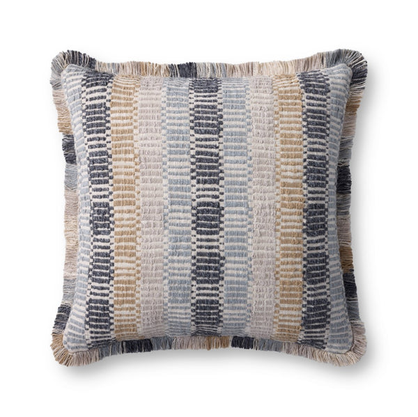 Loloi PLL0133 Machine Woven Transitional Pillow Blue ,Multi Cotton | Polyester PSETPLL0133BBMLPIL3