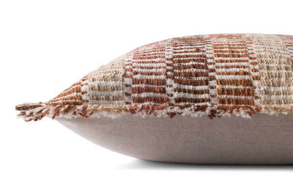 Loloi PLL0133 Machine Woven Transitional Pillow Orange ,Multi Cotton | Polyester P322PLL0133ORMLPIL3