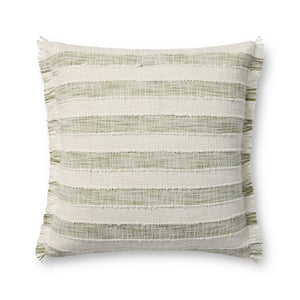 Loloi PLL0134 Machine Woven Transitional Pillow Green ,Ivory 100% Polyester DSETPLL0134GRIVPIL3