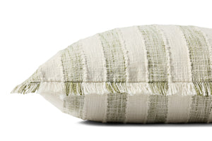 Loloi PLL0134 Machine Woven Transitional Pillow Green ,Ivory 100% Polyester DSETPLL0134GRIVPIL3