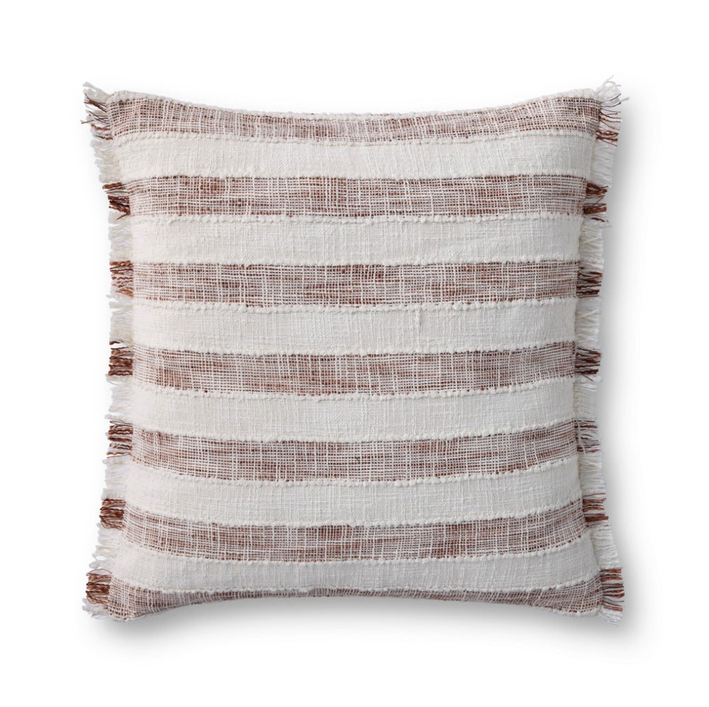 Loloi PLL0134 Machine Woven Transitional Pillow Rust ,Ivory 100% Polyester P323PLL0134RUIVPIL3