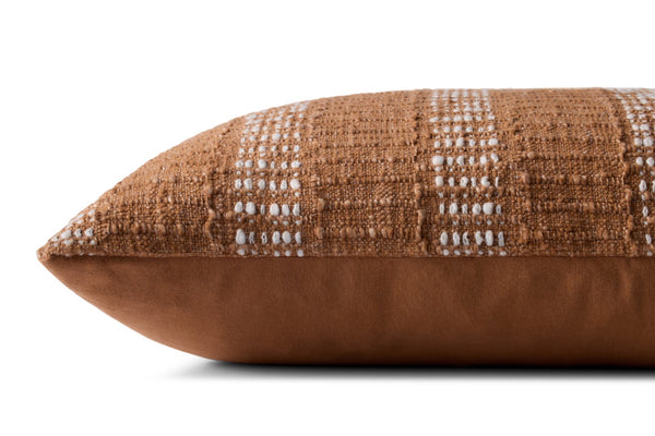 Loloi PLL0135 Machine Woven Transitional Pillow Rust ,Ivory Cotton | Polyester PSETPLL0135RUIVPIL3