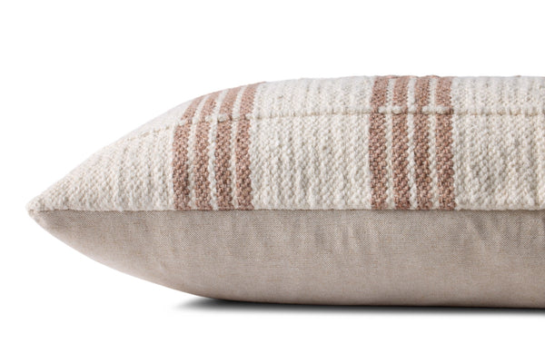 Loloi PLL0136 Machine Woven Transitional Pillow Brown ,Ivory Cotton | Polyester DSETPLL0136BRIVPI13