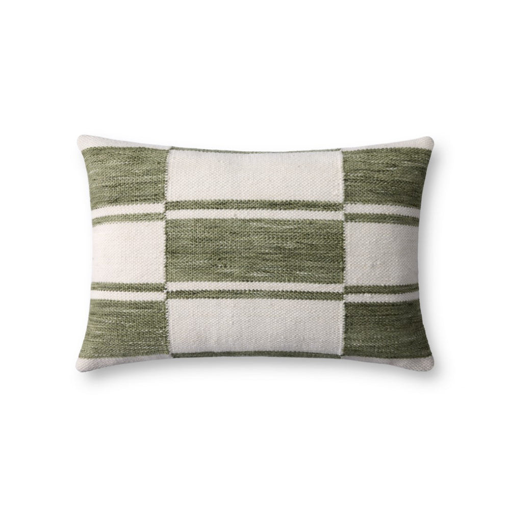 Loloi PLL0139 Machine Woven Transitional Pillow Ivory ,Green 100% Polyester PSETPLL0139IVGRPI15