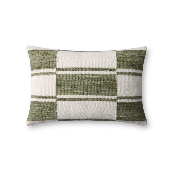 Loloi PLL0139 Machine Woven Transitional Pillow Ivory ,Green 100% Polyester PSETPLL0139IVGRPI15