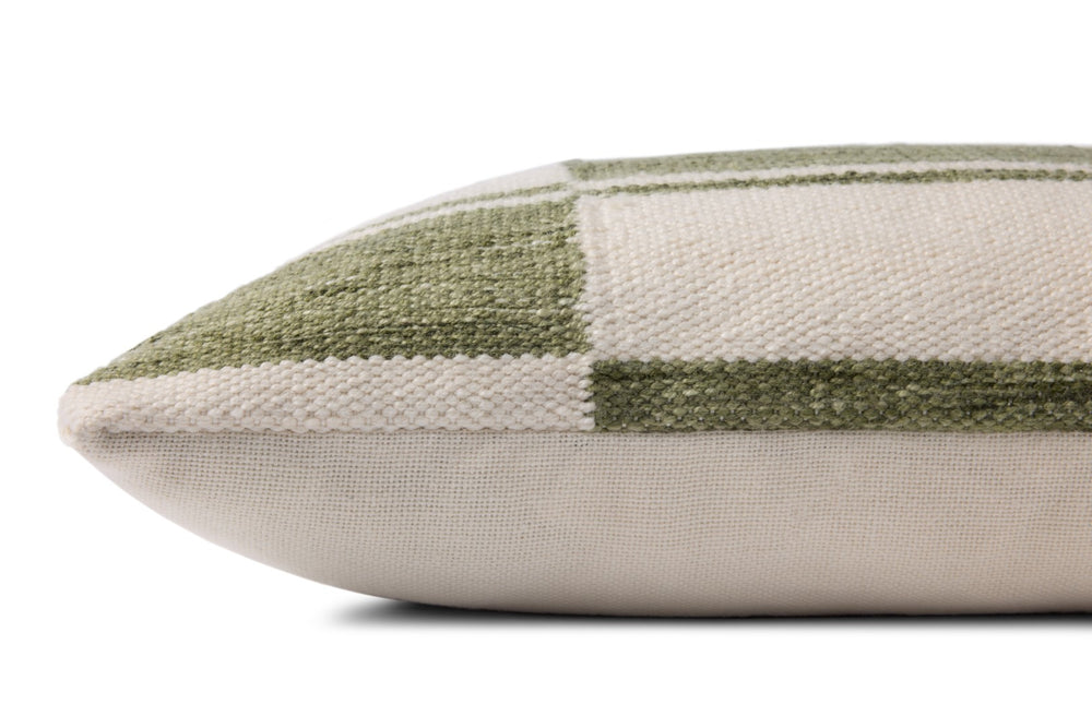 Loloi PLL0139 Machine Woven Transitional Pillow Ivory ,Green 100% Polyester PSETPLL0139IVGRPI15