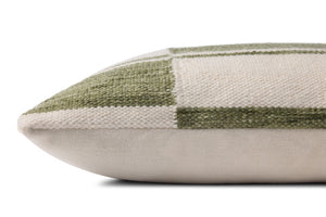 Loloi PLL0139 Machine Woven Transitional Pillow Ivory ,Green 100% Polyester PSETPLL0139IVGRPI15