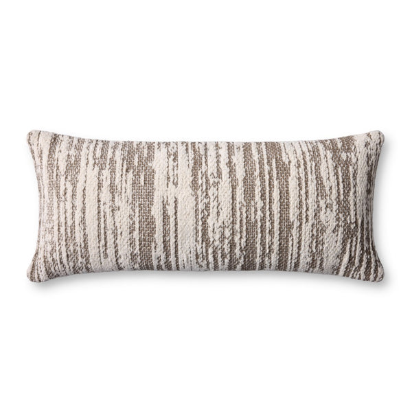 Loloi PLL0141 Machine Woven Transitional Pillow Dark Taupe ,Ivory Polyester | Cotton P330PLL0141DTIVPI29