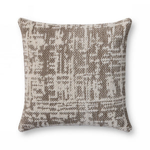 Loloi PLL0141 Machine Woven Transitional Pillow Dark Taupe ,Ivory Polyester | Cotton DSETPLL0141DTIVPIL3