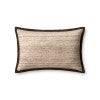 Loloi PLL0143 Machine Woven Transitional Pillow Brown ,Ivory Polyester | Cotton P331PLL0143BRIVPI15