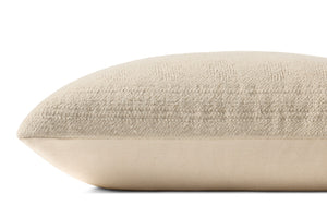 Loloi PLL0171 Jacquard Woven Solid Pillow Natural Cotton | Linen | Rayon PSETPLL0171NA00PIL5