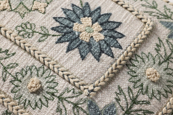 Loloi PLL0158 Machine Embroidered Transitional Pillow Blue ,Multi 100% Cotton DSETPLL0158BBMLPIL5