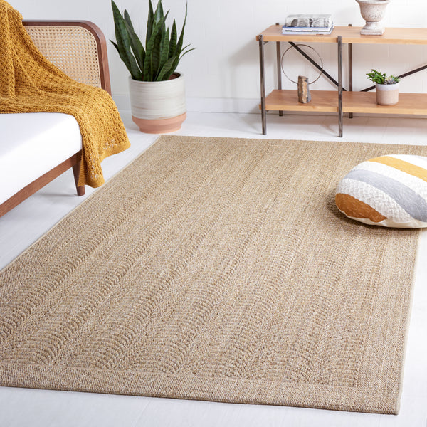 Safavieh Palm Beach Herringbone Patterned Rug - Handcrafted Eco-friendly Sisal & Jute For Elegant Interiors Desert Sand Sisal & Jute Pab322a-210