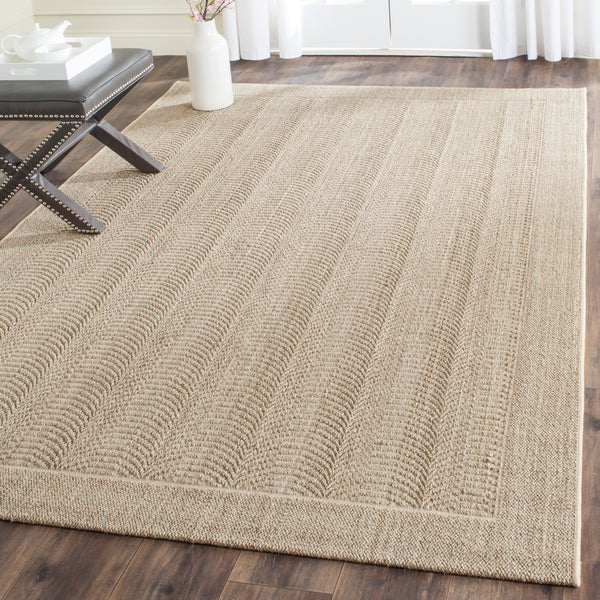 Safavieh Palm Beach Herringbone Patterned Rug - Handcrafted Eco-friendly Sisal & Jute For Elegant Interiors Desert Sand Sisal & Jute Pab322a-210