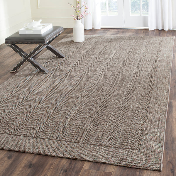 Safavieh Palm Beach Herringbone Patterned Rug - Handcrafted Eco-friendly Sisal & Jute For Elegant Interiors Silver Sisal & Jute Pab322d-3