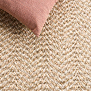 Safavieh Palm Beach 330C Maize Ivory Textured Sisal-Wool Low-Profile Rug — Durable Scandinavian Chevron Look For High-Traffic Spaces 4'-0" x 6'-0" PAB330C-4