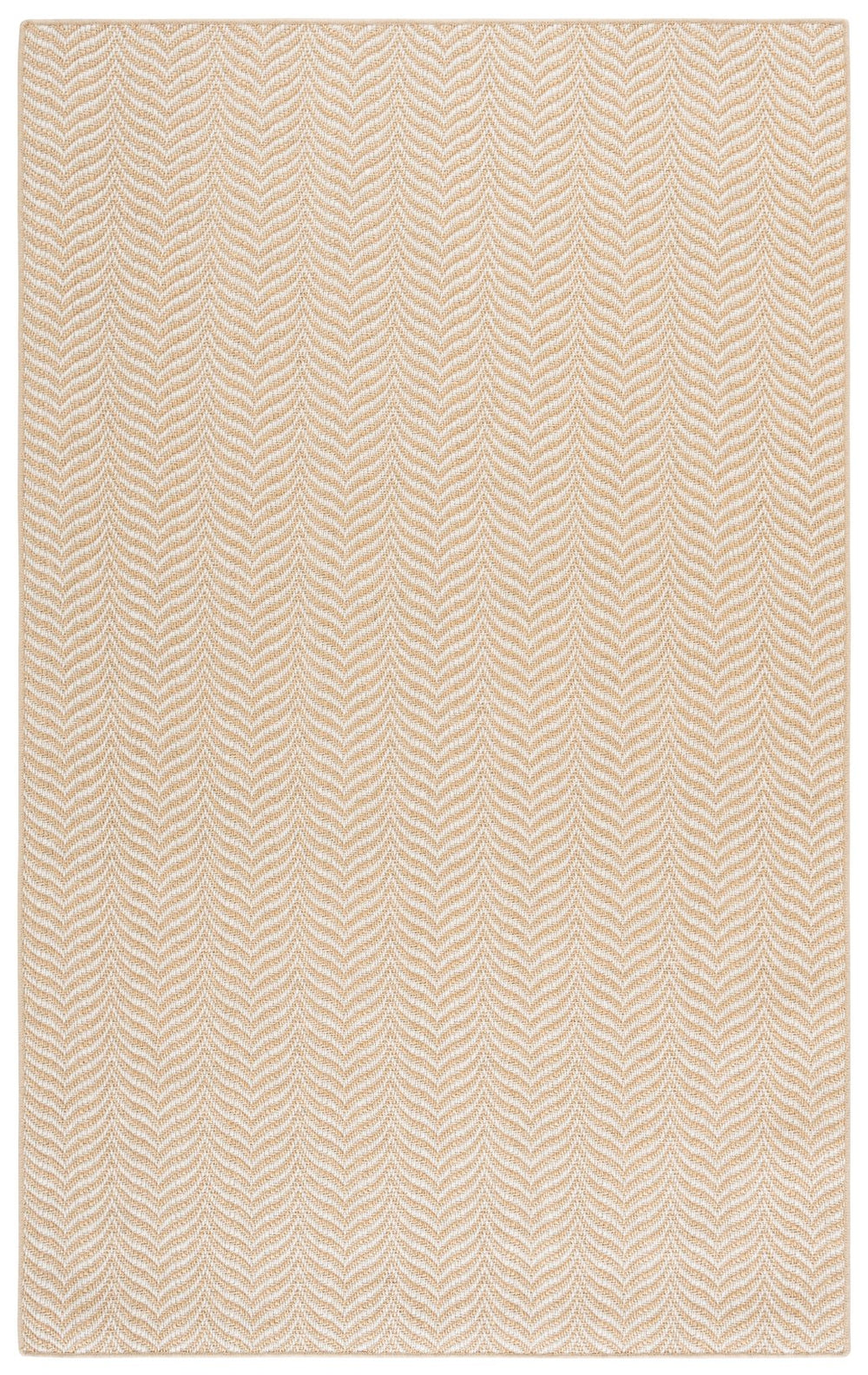 Safavieh Palm Beach 330C Maize Ivory Textured Sisal-Wool Low-Profile Rug — Durable Scandinavian Chevron Look For High-Traffic Spaces 4'-0" x 6'-0" PAB330C-4
