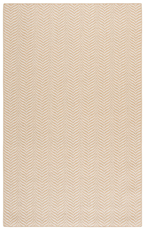 Safavieh Palm Beach 330C Maize Ivory Textured Sisal-Wool Low-Profile Rug — Durable Scandinavian Chevron Look For High-Traffic Spaces 4'-0" x 6'-0" PAB330C-4