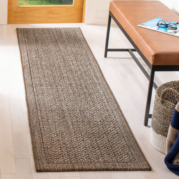 Safavieh Palm Beach Elegant Natural Fiber Rug For Hallways - Handcrafted Jacquard Weave With Earthy Tones Silver Sisal With Latex Pab355d-212