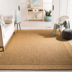 Safavieh Palm Beach Elegant Natural Fiber Rug For Hallways - Handcrafted Jacquard Weave With Earthy Tones Maize Sisal & Jute Pab355m-212