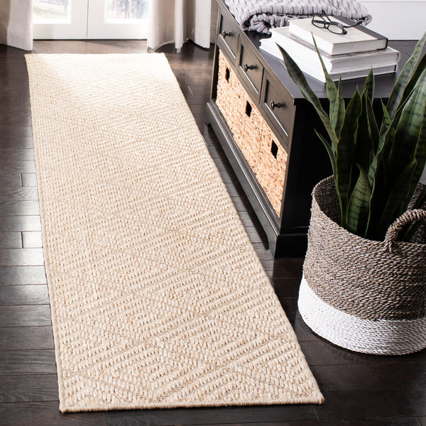 Safavieh Palm Natural Fiber Runner Rug | Chic Jacquard Weave With Geometric Design For Timeless Elegance Beige ,Beige Sisal Pab360a-6