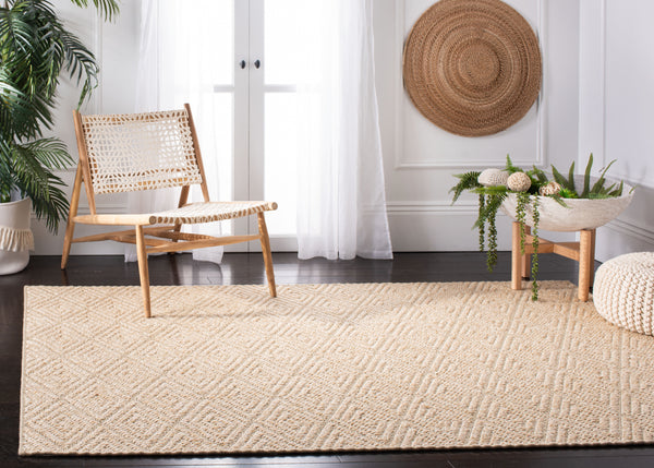 Safavieh Palm Natural Fiber Runner Rug | Chic Jacquard Weave With Geometric Design For Timeless Elegance Beige ,Beige Sisal Pab360a-6
