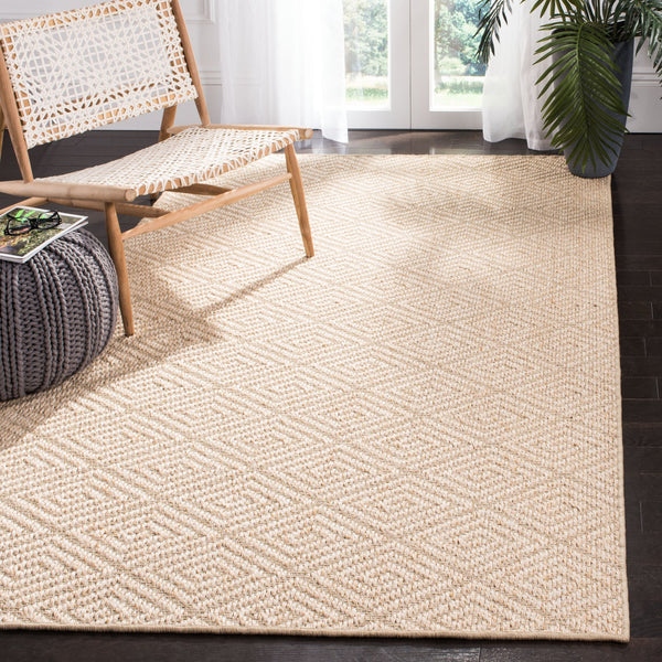 Safavieh Palm Sisal Area Rug 10'X14' Beige Jacquard Diamond Weave – Eco-Friendly, Low-Profile Durable Style PAB360A-10
