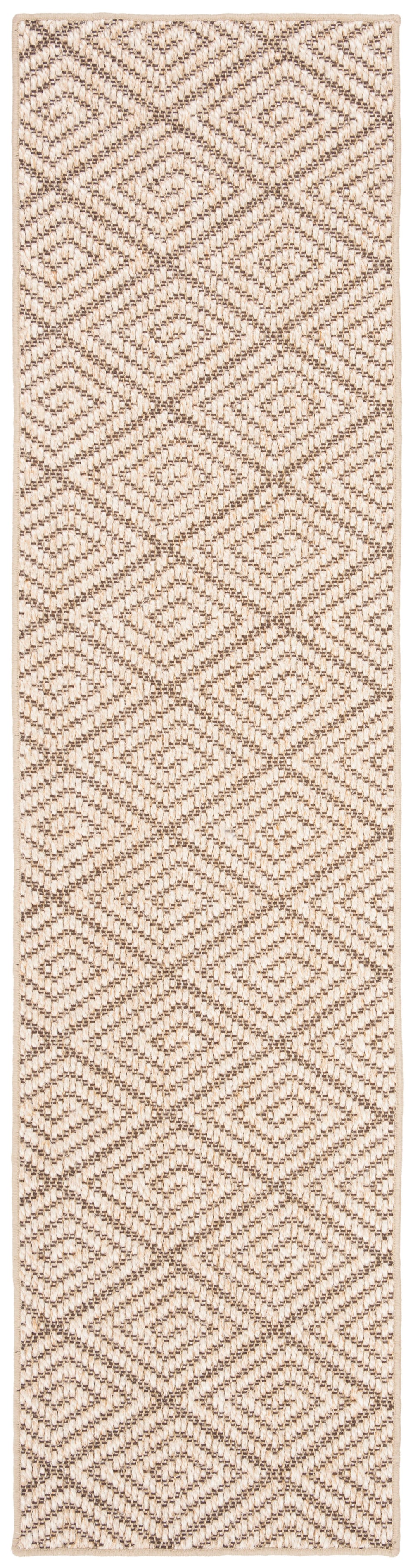 Safavieh Palm Natural Fiber Runner Rug | Chic Jacquard Weave With Geometric Design For Timeless Elegance Beige ,Brown Sisal Pab360b-212