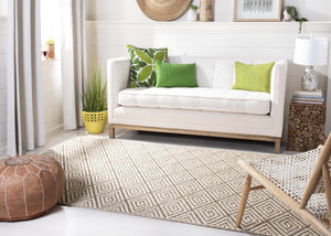 Safavieh Palm Beach 10X14 Beige Brown Sisal Rug – Geometric Coastal Jacquard Weave, Durable Low-Profile Comfort PAB360B-10