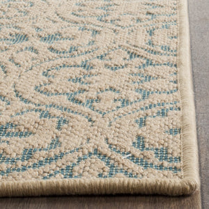 Safavieh Palm Beach Elegant Area Rug Runner With Intricate Oriental Pattern For Stylish Home Decor Accents Natural ,Turquoise 90% Jute,10% Polypropylene Multifilament Pab511a-28