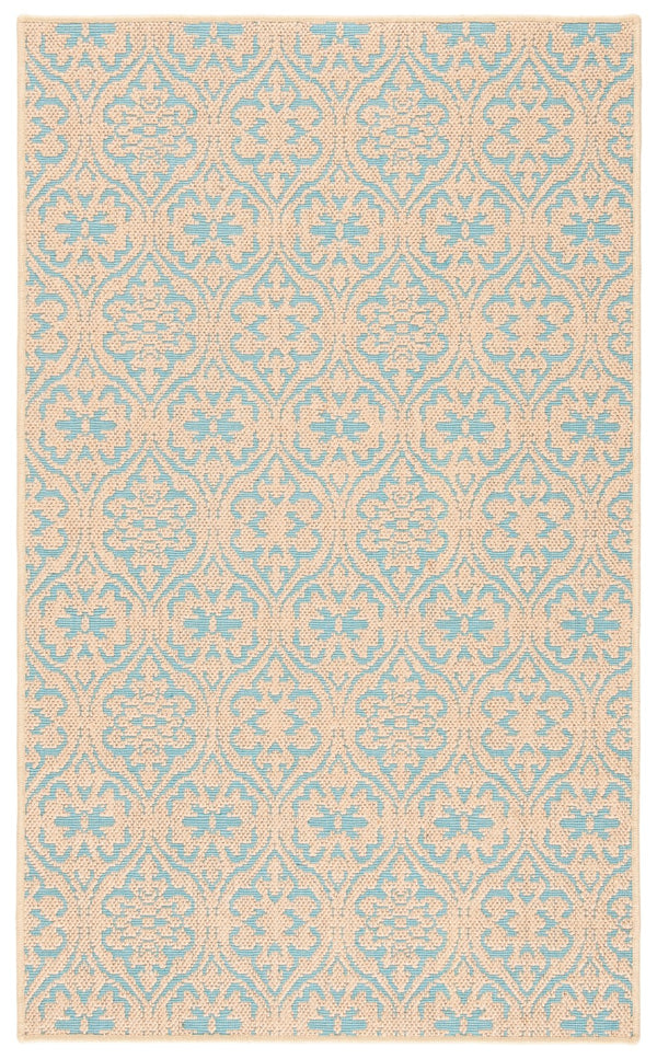 Safavieh Palm Beach Elegant Area Rug Runner With Intricate Oriental Pattern For Stylish Home Decor Accents Natural ,Turquoise 90% Jute,10% Polypropylene Multifilament Pab511a-3