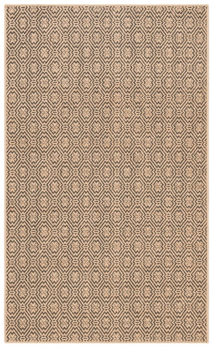 Safavieh Palm Beach 512A Natural Black Geometric Jute Rug 5X8 — Durable Jacquard Weave, Low-Profile, Coastal Chic PAB512A-6