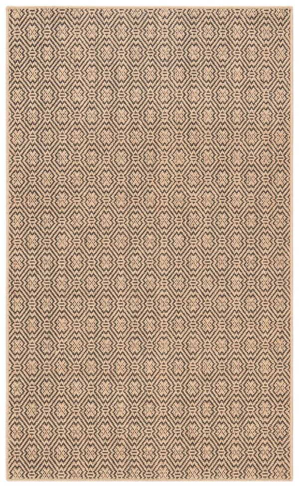 Safavieh Palm Beach 512A Natural Black Geometric Jute Rug 5X8 — Durable Jacquard Weave, Low-Profile, Coastal Chic PAB512A-6