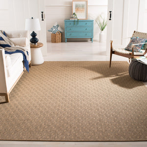 Safavieh Palm Beach 512A Natural Black Geometric Jute Rug 5X8 — Durable Jacquard Weave, Low-Profile, Coastal Chic PAB512A-6