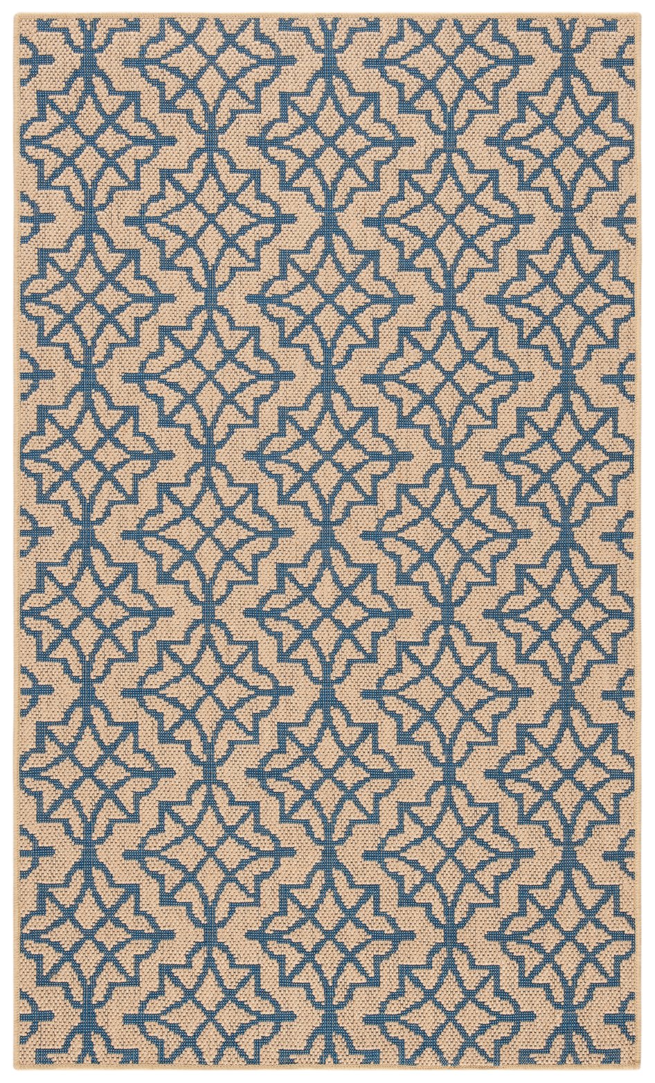 Safavieh Palm Beach 513a Natural Blue Area Rug - Elegant 3' X 5' Jute & Polypropylene For Modern Spaces Natural ,Blue 90% Jute,10% Polypropylene Multifilament Pab513a-3